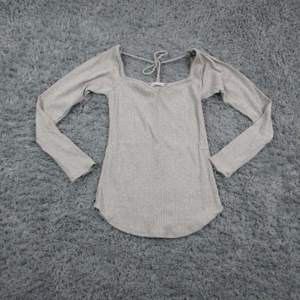 Culture Code Shirt Womens Medium Gray Square Neck Long Sleeve Tunic NWT